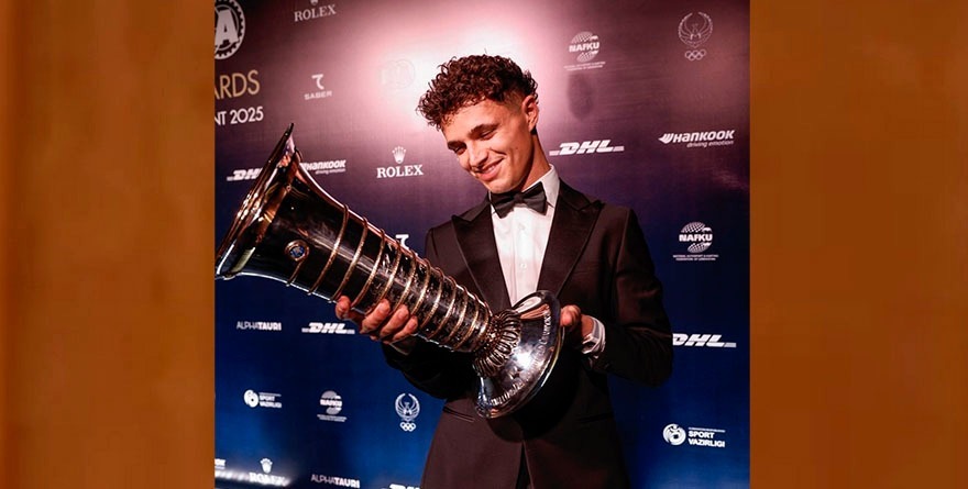 RECIBE LANDO NORRIS EL TROFEO DE CAMPEÓN DE LA F1