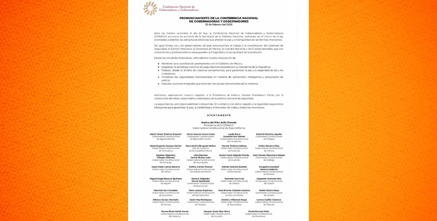 MANDATARIOS ESTATALES RECONOCEN RESULTADOS CONTRA EL CRIMEN