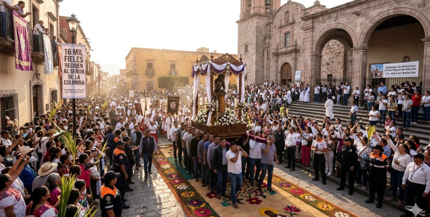 16 MIL FIELES RECIBEN AL SEÑOR DE LA COLUMNA