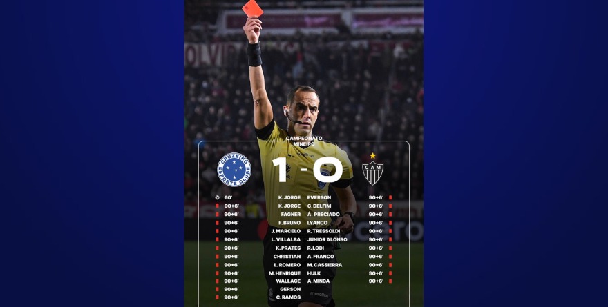 BATALLA CAMPAL ENTRE CRUZEIRO Y MINEIRO DEJA 23 EXPULSADOS