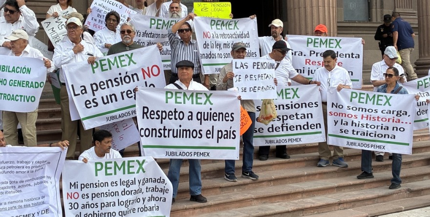 EXIGEN JUBILADOS DE PEMEX QUE RESPETEN SUS PENSIONES