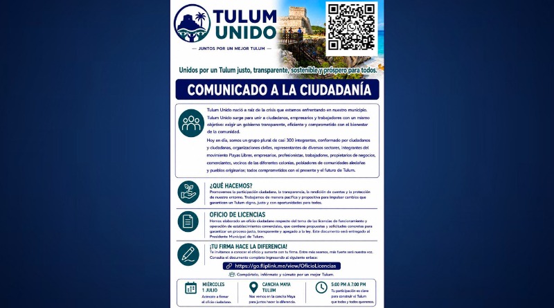 PRESENTAN DENUNCIAS EN TULUM CONTRA CORRUPCIÓN Y EXTORSIÓN