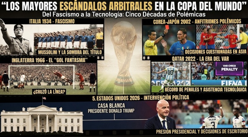 ARBITRAJES POLÉMICOS: LOS ESCÁNDALOS MÁS GRANDES DE LA COPA DEL MUNDO