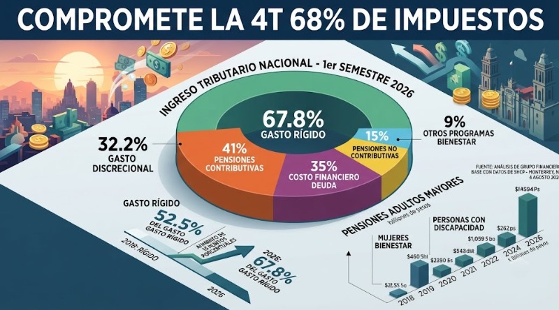 68% DE LOS IMPUESTOS COMPROMETIDOS EN LA 4T