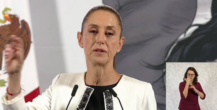 CLAUDIA SHEINBAUM REAPARECE CON CUBREBOCAS