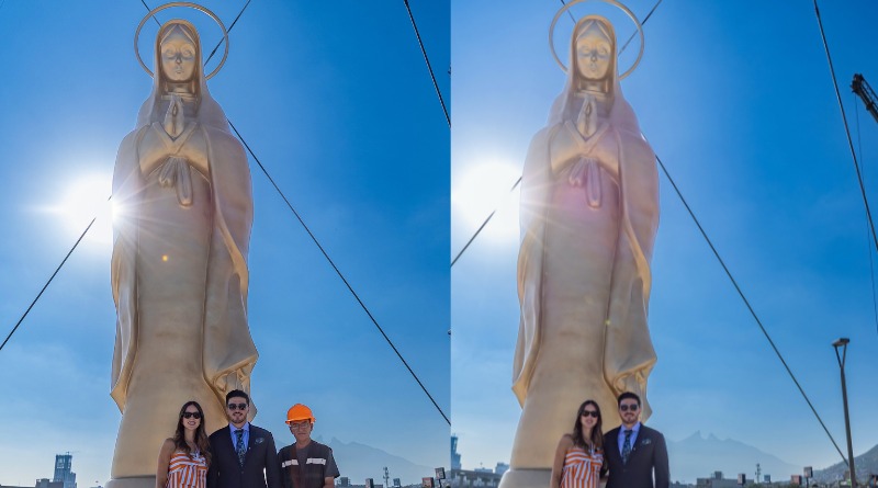 ESCULTURA DE VIRGEN INAUGURADA POR SAMUEL Y MARIANA EN NUEVO PUENTE