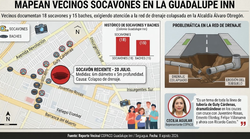 LA GUADALUPE INN: VECINOS CREAN MAPA DE SOCAVONES