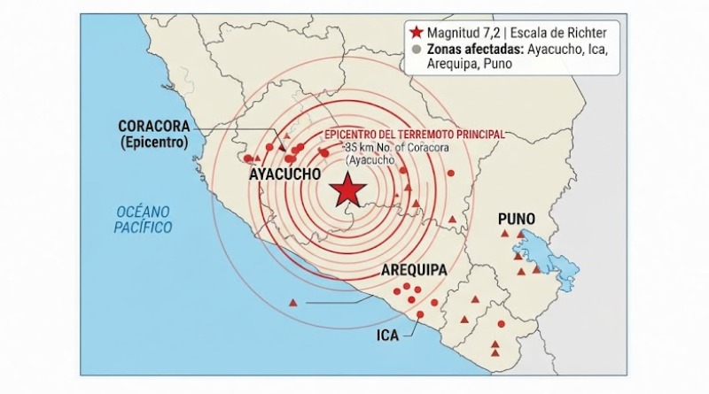 PERÚ REGISTRA MÚLTIPLES RÉPLICAS DEL TERREMOTO DE MAGNITUD 7,2