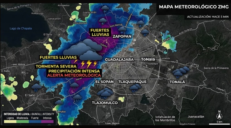 REPORTAN FUERTES LLUVIAS EN ZMG