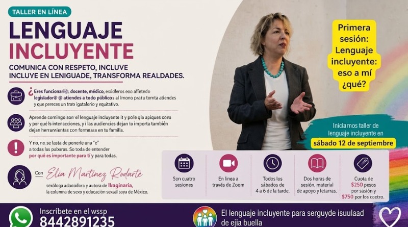 TALLER EDUCATIVO SOBRE LENGUAJE INCLUYENTE SE REALIZARÁ