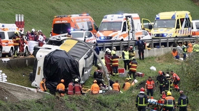 ACCIDENTE DEVASTADOR DE AUTOBÚS TURÍSTICO EN LOS ALPES SUIZOS