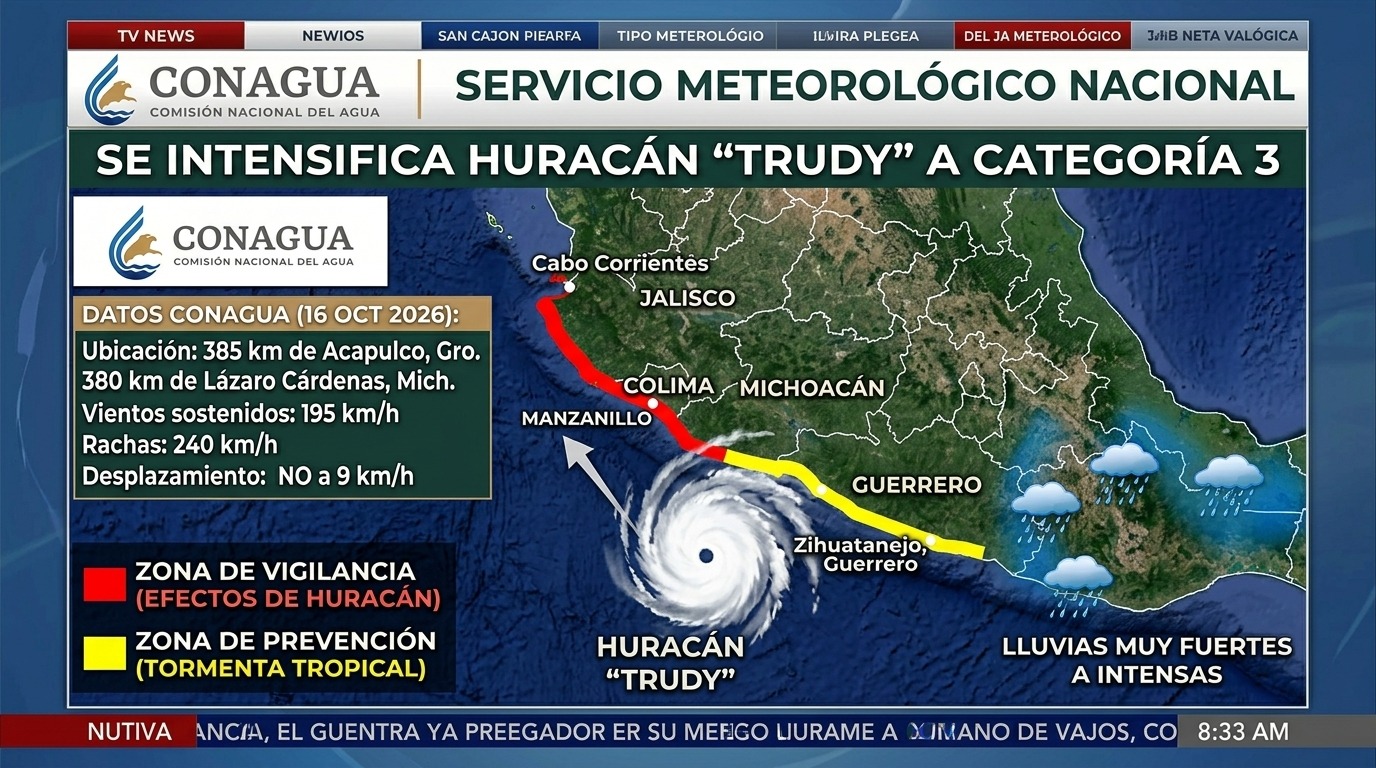 ALCANZA HURACÁN TRUDY LA CATEGORÍA TRES