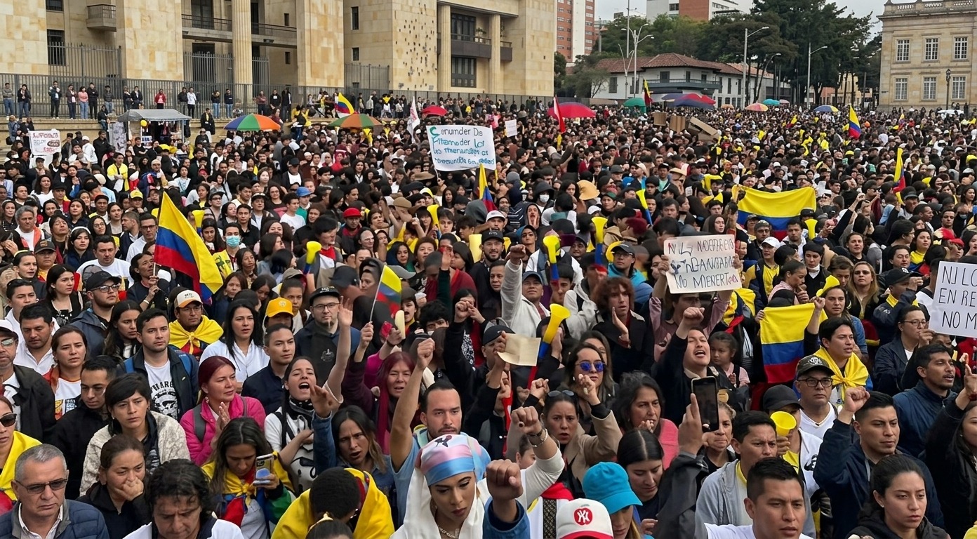 PROTESTAN MILES EN COLOMBIA CONTRA GOBIERNO